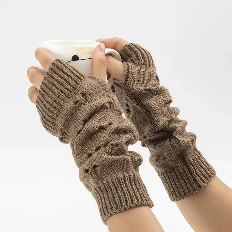 Stylish Crochet Arm Warmer Gloves