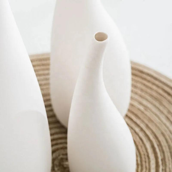 White Ceramic Decorative Flower Vase